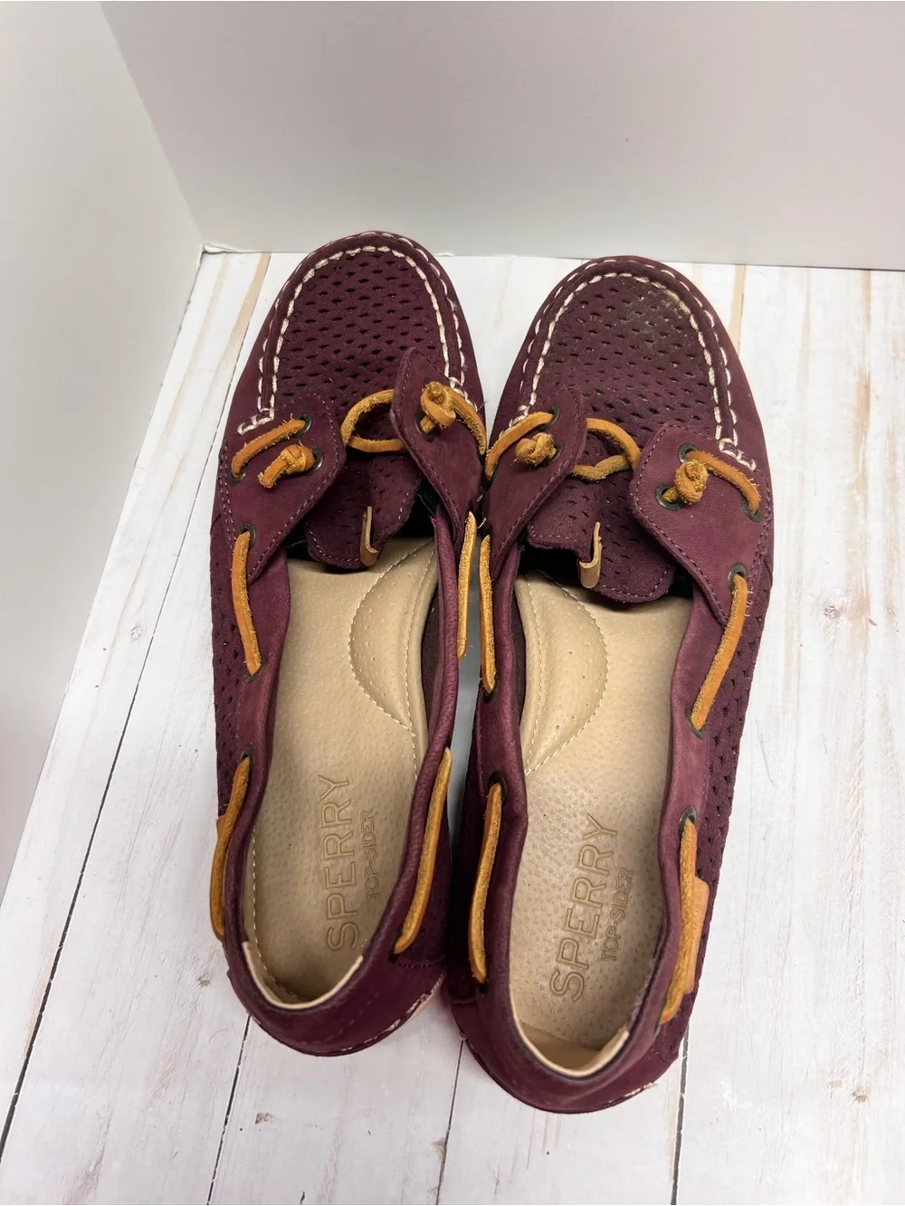 Sperry Top-Sider Coil Ivy Boat Shoes Grape Purple Leather Size 7.5